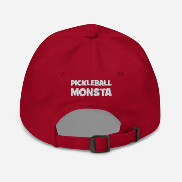 Pickleball Monsta Unstructured Hat - Rally (White/Cranberry) - Outline - Image 2