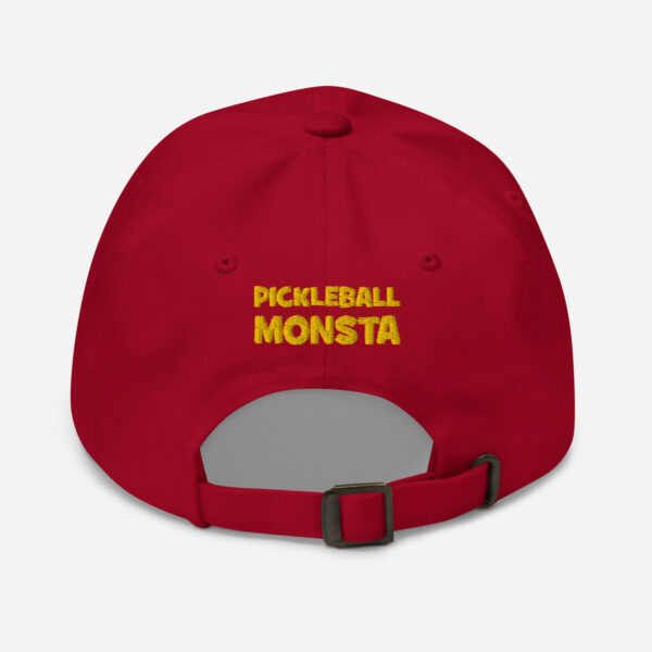 Pickleball Monsta Unstructured Hat - Rally (Yellow/Cranberry) - Outline - Image 2