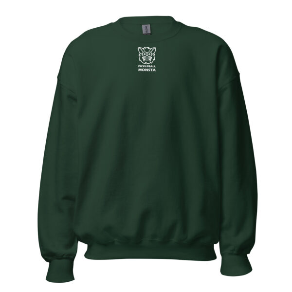 Pickleball Monsta Unisex Crew Neck Sweatshirt - Forest Green- Rally