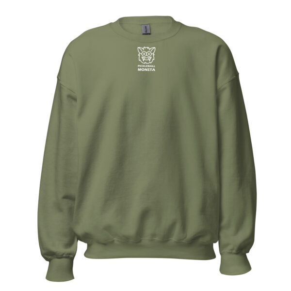 Pickleball Monsta Unisex Crew Neck Sweatshirt - Olive - Rally