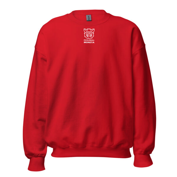 Pickleball Monsta Unisex Crew Neck Sweatshirt - Red - Rally