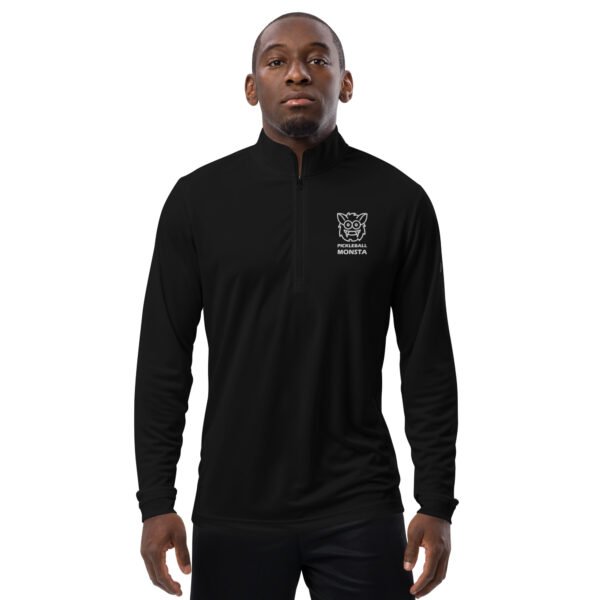 Pickleball Monsta Embroidered Quarter Zip Pullover - Black - Rally