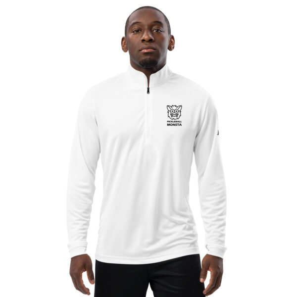 Pickleball Monsta Embroidered Quarter Zip Pullover - White - Rally