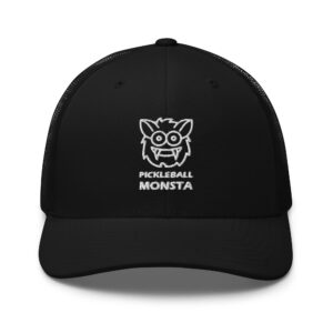 Pickleball Monsta Structured Hat - White on Black - Rally