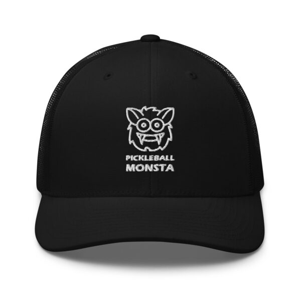 Pickleball Monsta Structured Hat - White on Black - Rally