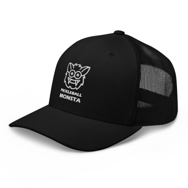 Pickleball Monsta Structured Hat - White on Black - Rally - Image 3