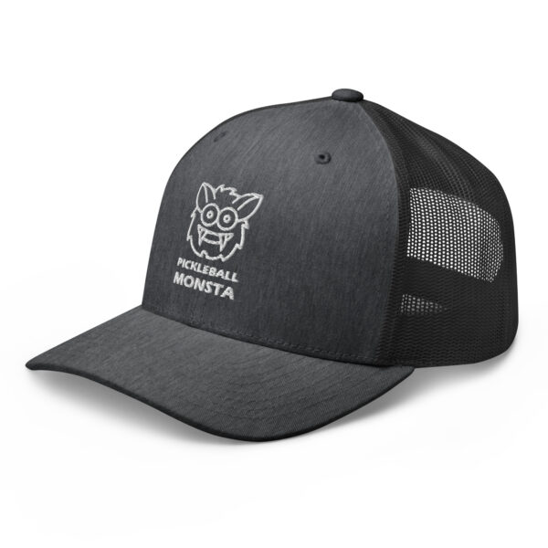 Pickleball Monsta Structured Hat - White on Charcoal Heather - Rally - Image 3