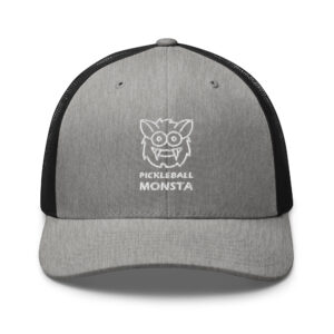 Pickleball Monsta Structured Hat - White on Gray Heather - Rally