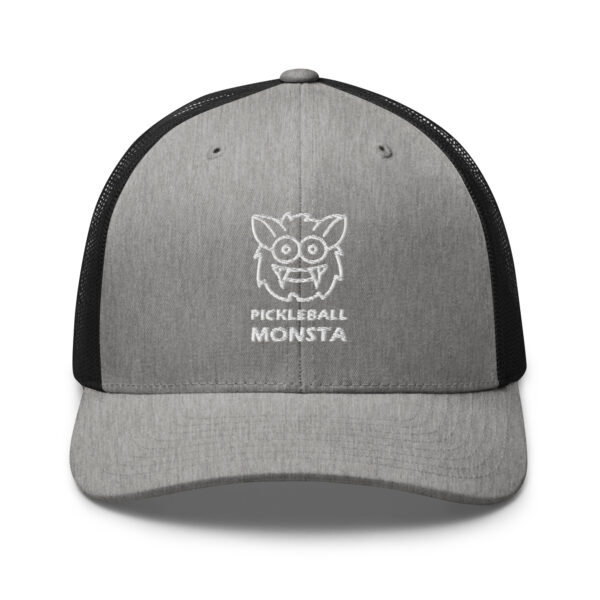 Pickleball Monsta Structured Hat - White on Gray Heather - Rally