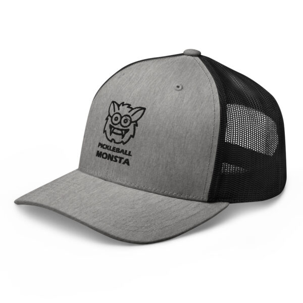 Pickleball Monsta Structured Hat - Black on Gray Heather - Rally - Image 3