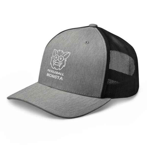 Pickleball Monsta Structured Hat - White on Gray Heather - Rally - Image 3