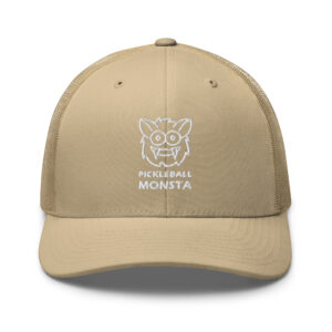 Pickleball Monsta Structured Hat - White on Khaki - Rally
