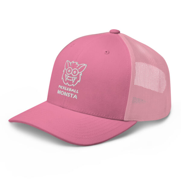 Pickleball Monsta Structured Hat - White on Pink - Rally - Image 3