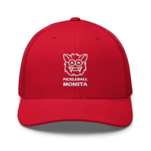 Pickleball Monsta Structured Hat - White on Red - Rally