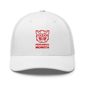 Pickleball Monsta Structured Hat - Red on White - Rally