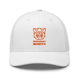Pickleball Monsta Structured Hat - Orange on White - Rally