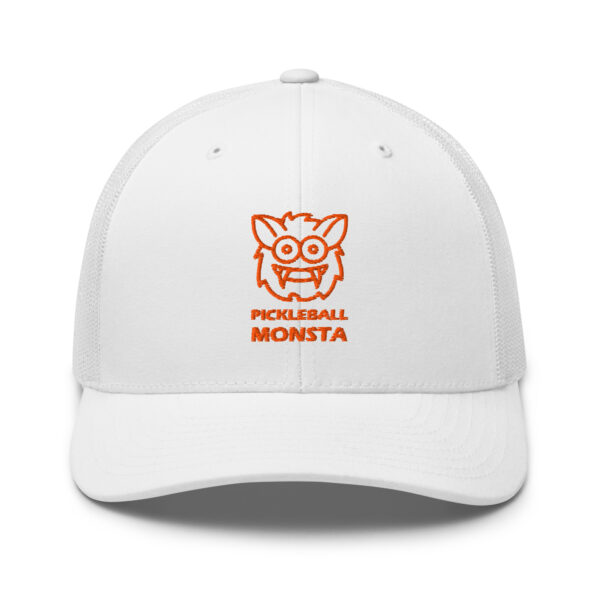 Pickleball Monsta Structured Hat - Orange on White - Rally
