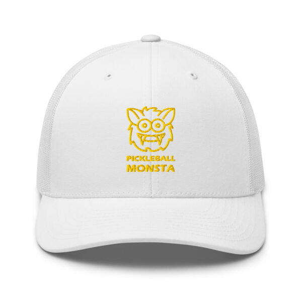 Pickleball Monsta Structured Hat - Yellow on White - Rally
