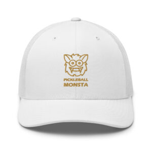 Pickleball Monsta Structured Hat - Gold on White - Rally