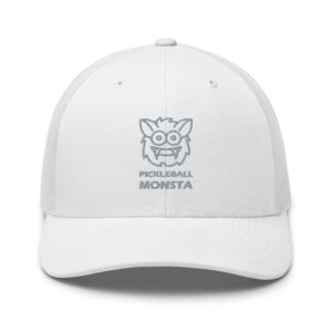 Pickleball Monsta Structured Hat - Silver on White - Rally