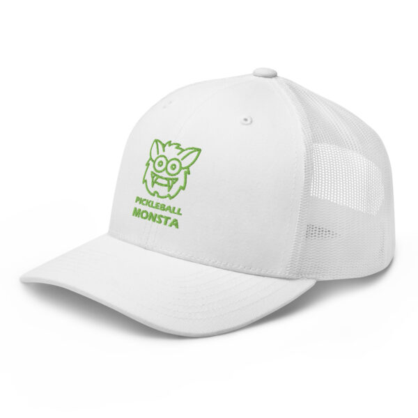 Pickleball Monsta Structured Hat - Kiwi on White - Rally - Image 3
