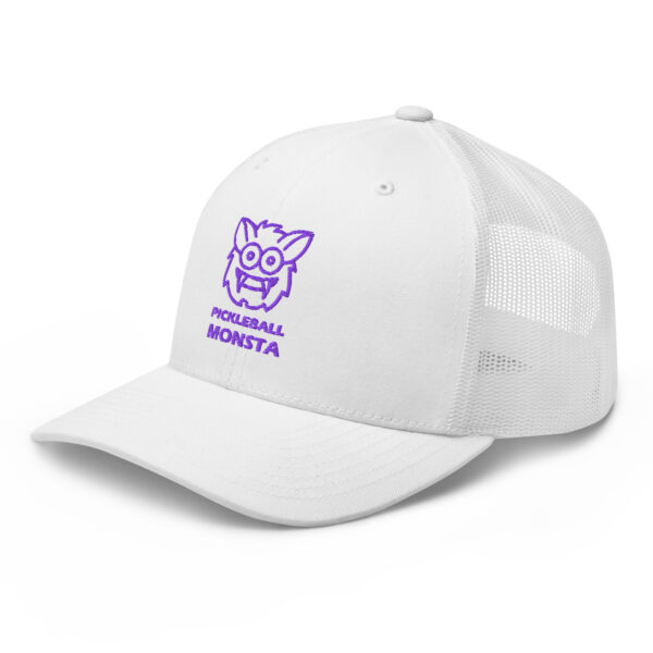 Pickleball Monsta Structured Hat - Purple on White - Rally - Image 3