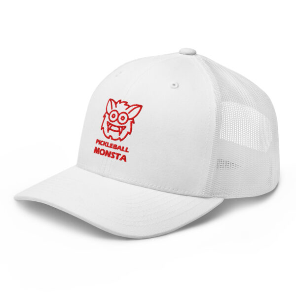Pickleball Monsta Structured Hat - Red on White - Rally - Image 3