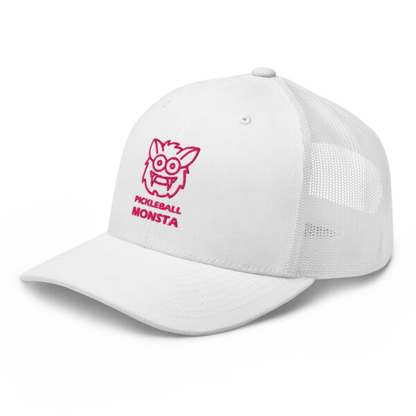 Pickleball Monsta Structured Hat - Magenta on White - Rally - Image 3