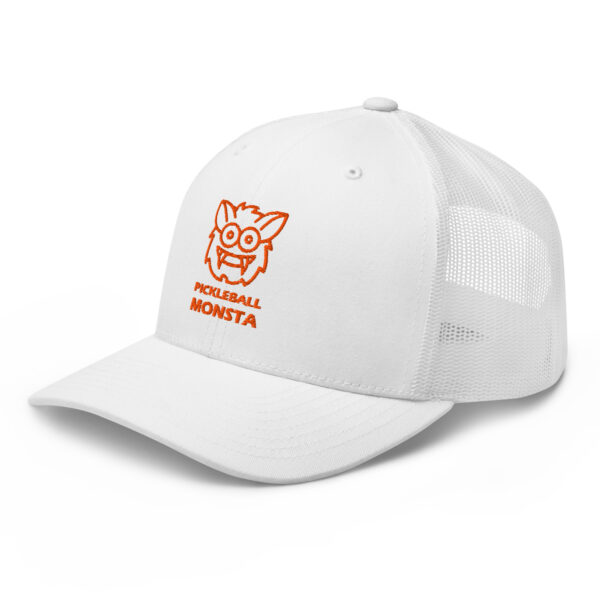 Pickleball Monsta Structured Hat - Orange on White - Rally - Image 3
