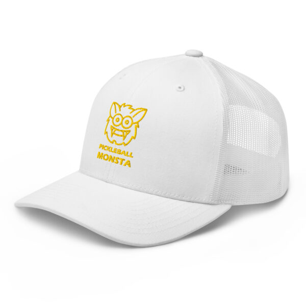 Pickleball Monsta Structured Hat - Yellow on White - Rally - Image 3