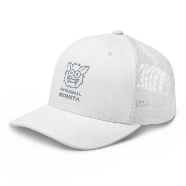 Pickleball Monsta Structured Hat - Silver on White - Rally - Image 3