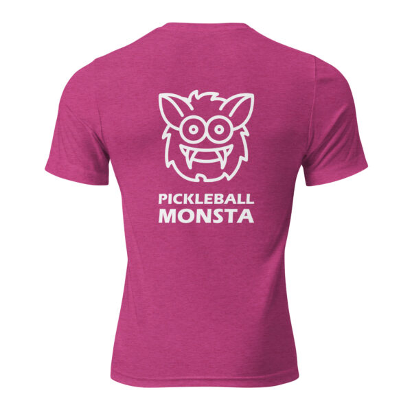 Pickleball Monsta Short Sleeve Shirt - Berry - Rally (Front/Back) - Image 2
