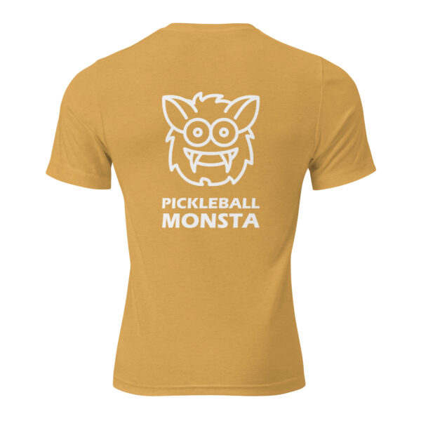 Pickleball Monsta Short Sleeve Shirt - Mustard - Rally (Front/Back) - Image 2