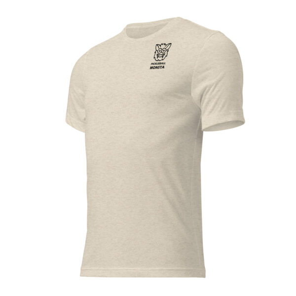 Pickleball Monsta Short Sleeve Shirt - Oatmeal - Rally (Front/Back) - Image 2