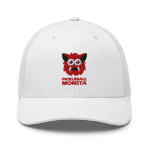 Pickleball Monsta Structured Hat - Red on White - Rally (Solid)