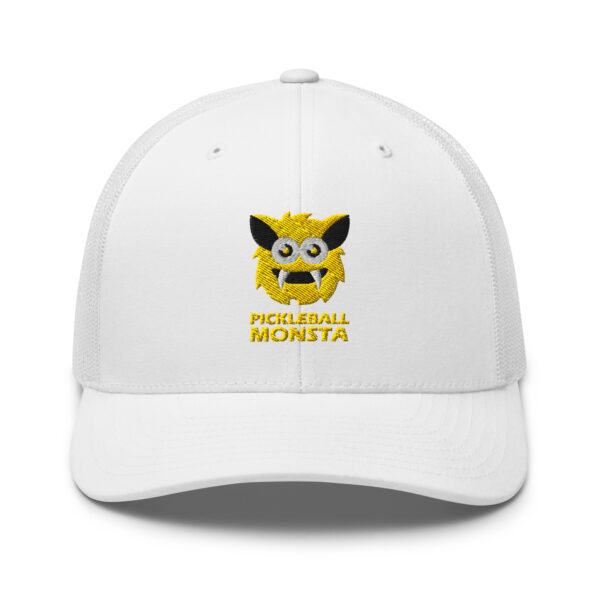 Pickleball Monsta Structured Hat - Yellow on White - Rally (Solid)