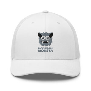 Pickleball Monsta Structured Hat - Silver on White - Rally (Solid)