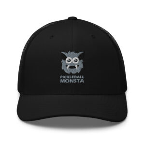 Pickleball Monsta Structured Hat - Silver on Black - Rally (Solid)