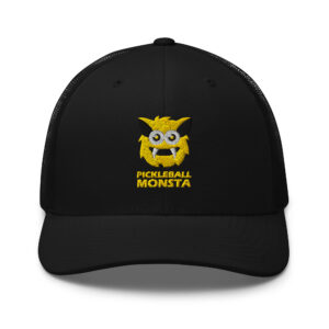 Pickleball Monsta Structured Hat - Yellow on Black - Rally (Solid)