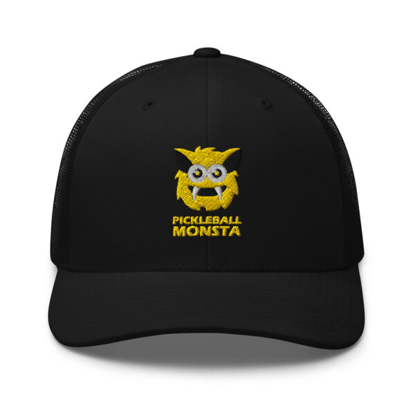 Pickleball Monsta Structured Hat - Yellow on Black - Rally (Solid)