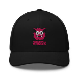 Pickleball Monsta Structured Hat - Magenta on Black - Rally (Solid)