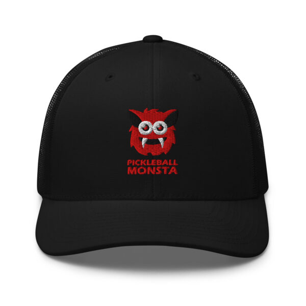Pickleball Monsta Structured Hat - Red on Black - Rally (Solid)