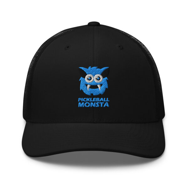 Pickleball Monsta Structured Hat - Sky on Black - Rally (Solid)