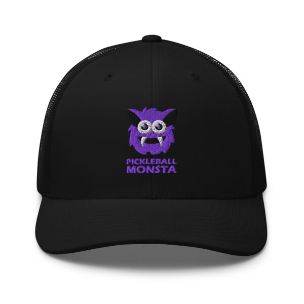 Pickleball Monsta Structured Hat - Purple on Black - Rally (Solid)