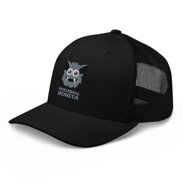 Pickleball Monsta Structured Hat - Silver on Black - Rally (Solid) - Image 3