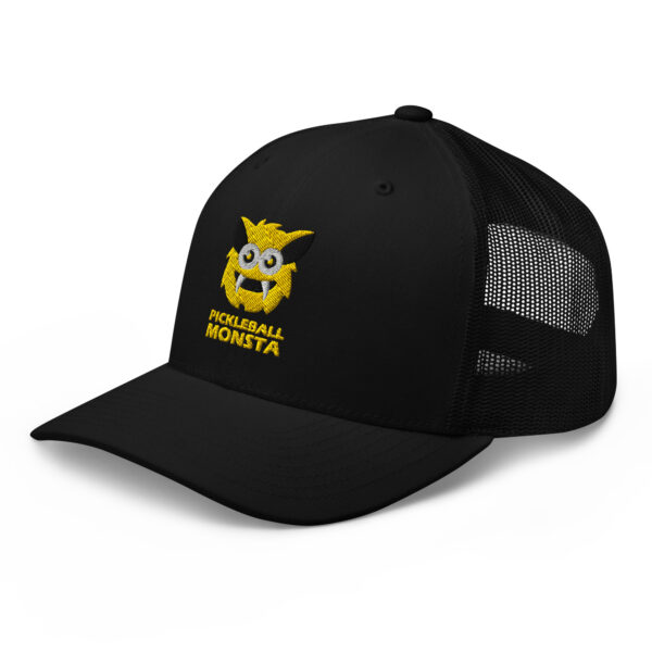 Pickleball Monsta Structured Hat - Yellow on Black - Rally (Solid) - Image 3