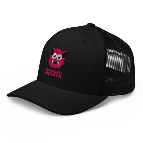 Pickleball Monsta Structured Hat - Magenta on Black - Rally (Solid) - Image 3
