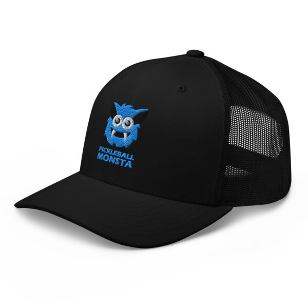 Pickleball Monsta Structured Hat - Sky on Black - Rally (Solid) - Image 3