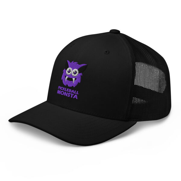 Pickleball Monsta Structured Hat - Purple on Black - Rally (Solid) - Image 3
