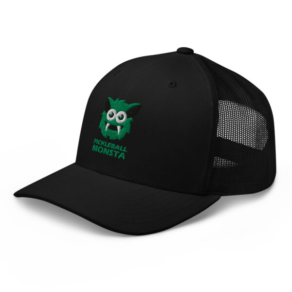 Pickleball Monsta Structured Hat - Kelly on Black - Rally (Solid) - Image 3